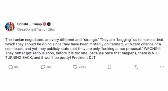 Trump Says Iran Must Get Serious Fast